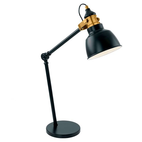 Настольная лампа лофт THORNFORD 49523 Eglo чёрная 1 лампа, основание чёрное металл в стиле лофт 