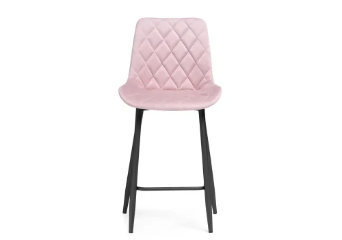 Полубарный стул Баодин К розовый / черный 511150 Woodville, бежевый/велюр, ножки/металл/чёрный, размеры - ****500*620 фото 2