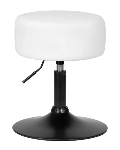 Пуф 2050_BlackBase-LM DANNY BLACK, цвет сиденья белый букле, цвет основания черный Dobrin на 1 , основание в стиле современный 