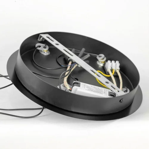 Светильник подвесной LED Hopkins LSP-7399 Lussole белый на 1 , основание чёрное в стиле хай-тек современный каскад фото 5