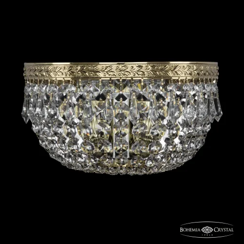 Бра 19011B/25IV G Bohemia Ivele Crystal прозрачный на 2 лампы, основание золотое в стиле классический sp