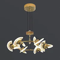 Люстра подвесная PHOENIX CH D72 219640-23 ImperiumLoft прозрачная на 6 ламп, основание латунь в стиле современный арт-деко 