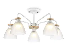 Люстра потолочная TR9567 Ambrella light белая на 5 ламп, основание белое в стиле современный 