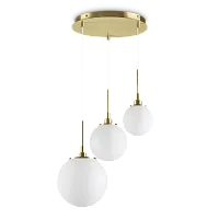 Светильник подвесной GRAPE SP3 Ideal Lux белый 3 лампы, основание латунь в стиле современный каскад шар