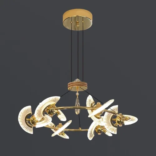 Люстра подвесная PHOENIX CH D85 219641-23 ImperiumLoft прозрачная на 8 ламп, основание латунь в стиле современный арт-деко фото 2 Люстра подвесная PHOENIX CH D85 219641-23 ImperiumLoft прозрачная на 8 ламп, основание латунь в стиле современный арт-деко фото 2