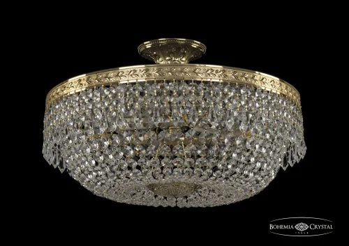 Люстра потолочная хрустальная 19011/45IV G Bohemia Ivele Crystal прозрачная на 6 ламп, основание золотое в стиле классический sp