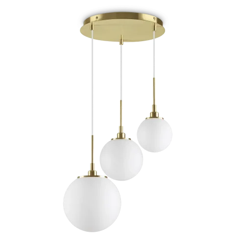Светильник подвесной GRAPE SP3 Ideal Lux белый 3 лампы, основание латунь в стиле модерн каскад шар