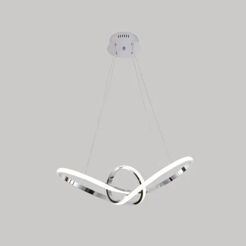 Светильник подвесной LED Bloom V2800-PL Moderli белый на 1 лампу, основание хром в стиле хай-тек 