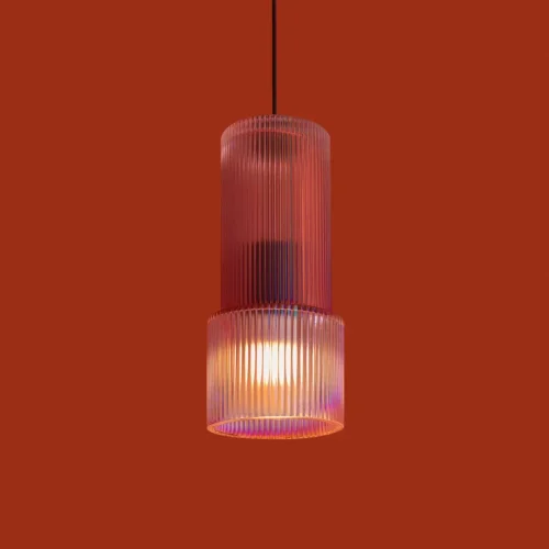Светильник подвесной Versato FR5599PL-01CFL Freya прозрачный разноцветный на 1 лампу, основание чёрное в стиле современный фото 7