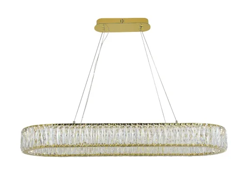 Люстра подвесная LED 8240/90 oval gold Newport прозрачная на 1 лампу, основание золотое в стиле американский современный классический 