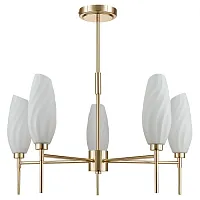 Люстра потолочная Shivon 6518/5C Lumion белая на 5 ламп, основание золотое в стиле классический 