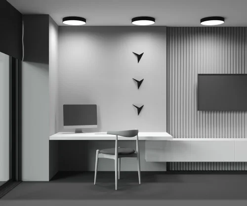Светильник потолочный LED Zon C032CL-45W2.7K-RD-B Maytoni белый на 1 лампу, основание чёрное в стиле современный хай-тек круглый фото 8