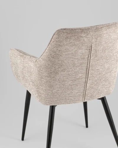 Стул обеденный Lynet, светло-коричневый УТ000039280 Stool Group, коричневый/рогожка, ножки/металл/чёрный, размеры - ***** фото 6