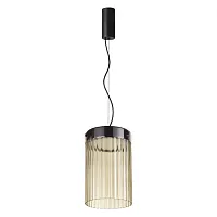 Светильник подвесной LED Pillari 5047/15L Odeon Light янтарный 1 лампа, основание чёрное в стиле современный 