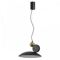 Светильник подвесной LED Travertino 6626/20L Odeon Light чёрный 1 лампа, основание чёрное в стиле современный хай-тек 