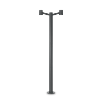 Парковый светильник CLIO MPT2 ANTRACITE Ideal Lux уличный IP44 серый чёрный 2 лампы, плафон чёрный серый в стиле современный E27