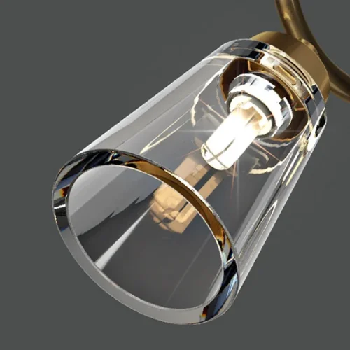 Светильник потолочный ADRIELL CH Brass Black 208131-23 ImperiumLoft прозрачный на 2 лампы, основание латунь в стиле современный фото 5