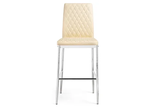 Барный стул Teon beige / chrome 15514 Woodville, бежевый/искусственная кожа, ножки/металл/хром, размеры - *1000***410*500 фото 2