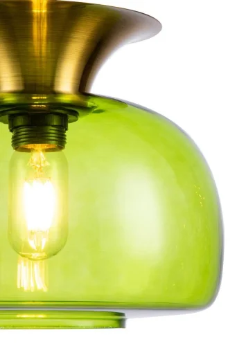 Светильник подвесной Mela V000097 Indigo зелёный 1 лампа, основание бронзовое в стиле современный выдувное фото 2