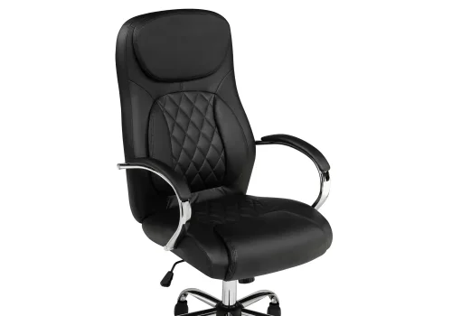Компьютерное кресло Tron black 15518 Woodville, чёрный/искусственная кожа, ножки/металл/хром, размеры - *1210***610*700 фото 6