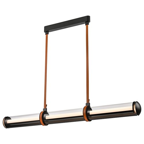 Светильник подвесной LED Kory WE443.15.023 Wertmark прозрачный на 1 лампу, основание чёрное в стиле современный линейный