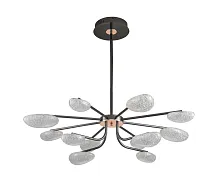 Люстра подвесная LED с пультом Юнни 07693-12PA,29 Kink Light прозрачная на 6 ламп, основание чёрное в стиле современный с пультом
