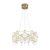 Светильник подвесной LED Elara FR5591PL-L36BS Freya прозрачный на 1 лампу, основание латунь в стиле современный капли Светильник подвесной LED Elara FR5591PL-L36BS Freya прозрачный на 1 лампу, основание латунь в стиле современный капли