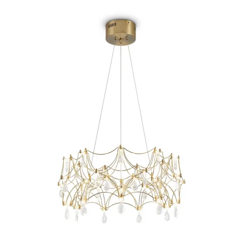 Светильник подвесной LED Elara FR5591PL-L36BS Freya прозрачный на 1 лампу, основание латунь в стиле современный капли Светильник подвесной LED Elara FR5591PL-L36BS Freya прозрачный на 1 лампу, основание латунь в стиле современный капли