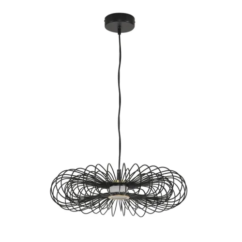 Светильник подвесной LED Camomile 8301/9L Lumion чёрный на 1 лампу, основание чёрное в стиле лофт 