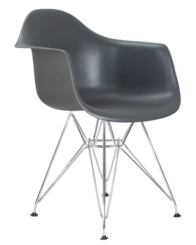 Стул обеденный 620BPP-LMZL DAW CHROME, цвет сиденья серый, цвет основания хромированная сталь Dobrin, серый/, ножки/металл/хром, размеры - ****620*645 фото 3