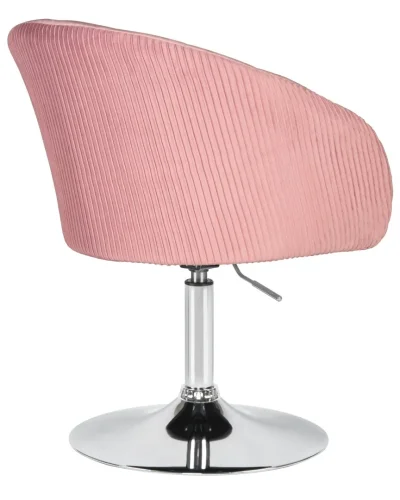 Кресло дизайнерское  8600-LM,  цвет сиденья розовый велюр (1922-16), цвет основания хром Dobrin, розовый/велюр, ножки/металл/хром, размеры - 750*900***600*570 фото 4