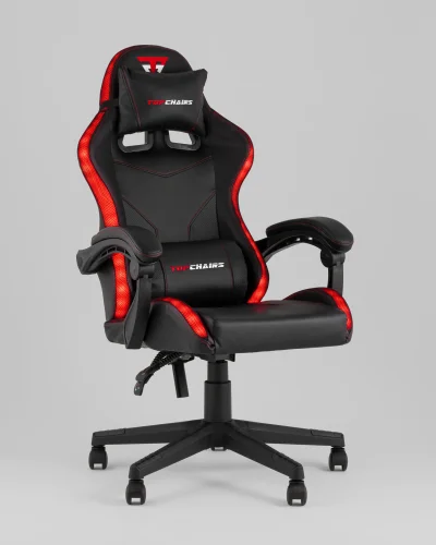 Кресло спортивное TopChairs Druid, черный УТ000039467 Stool Group, чёрный/экокожа, ножки/полимер/чёрный, размеры - 1250*1350***490*470 фото 9