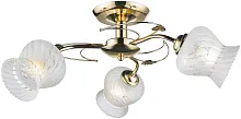 Люстра потолочная 729-307-03 Velante белая на 3 лампы, основание золотое в стиле классический 