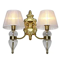 Бра Balestrate OML-56801-02 Omnilux белый 2 лампы, основание золотое прозрачное в стиле классический 