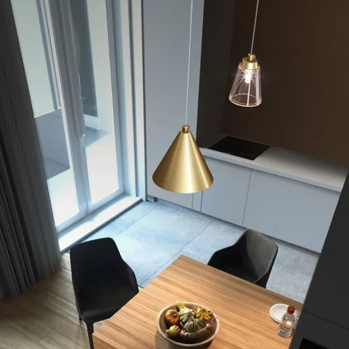 Светильник подвесной ADRIELL gold 189873-23 ImperiumLoft прозрачный золотой на 2 лампы, основание золотое в стиле современный фото 11