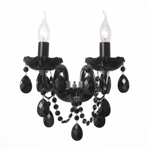 Бра Хрустальный Odilia SL642.401.02 ST-Luce чёрный на 2 лампы, основание чёрное хром в стиле классический  фото 3