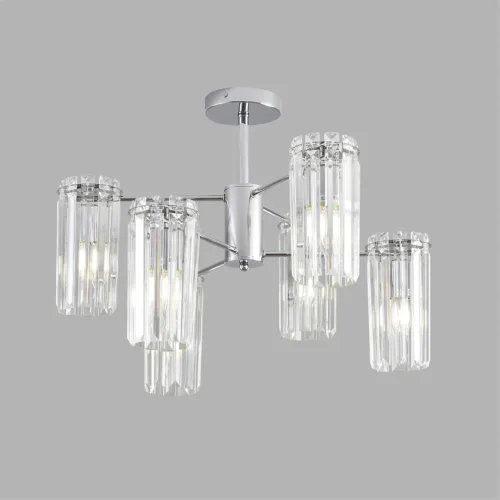 Люстра потолочная хрустальная Favla 8348/6C Lumion прозрачная на 6 ламп, основание хром в стиле классический фото 4