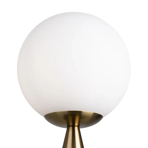 Настольная лампа Glow FR5289TL-01BS Freya белая на 1 лампу, основание латунь металл в стиле современный молекула шар фото 4