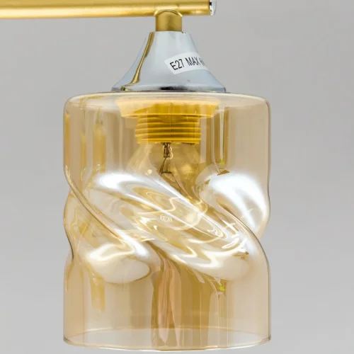 Люстра потолочная Клод CL137142 Citilux янтарная на 4 лампы, основание золотое в стиле современный  фото 5