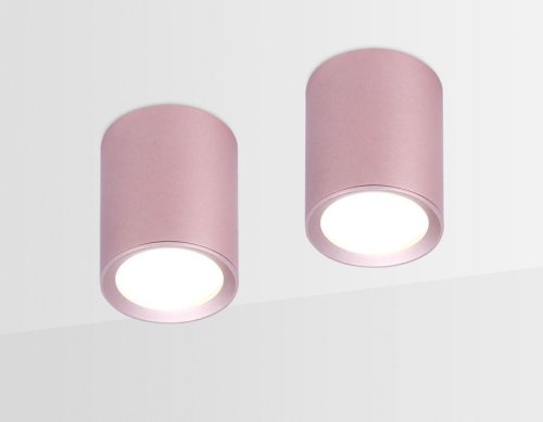 Светильник накладной TN217 Ambrella light розовый 1 лампа, основание розовое в стиле модерн круглый фото 4