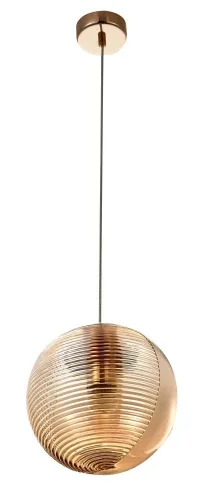 Светильник подвесной VIGO SP1 D200 AMBER Crystal Lux золотой янтарный на 1 лампу, основание золотое в стиле современный выдувное
