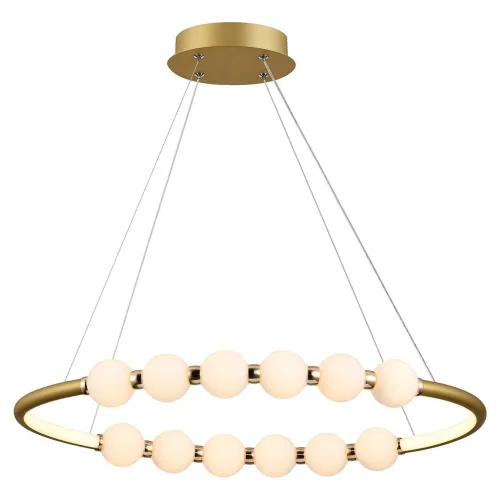 Светильник подвесной LED 10236/12LED Escada белый на 1 лампу, основание золотое в стиле хай-тек шар Светильник подвесной LED 10236/12LED Escada белый на 1 лампу, основание золотое в стиле хай-тек шар