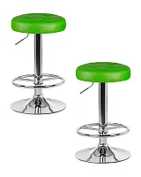 Табурет барный набор 2 шт. SET-2 5008-LM BRUNO, цвет сиденья зеленый, цвет основания хром Dobrin, /экокожа, ножки/металл/хром, размеры - 610*830***360*360 Табурет барный набор 2 шт. SET-2 5008-LM BRUNO, цвет сиденья зеленый, цвет основания хром Dobrin, /экокожа, ножки/металл/хром, размеры - 610*830***360*360