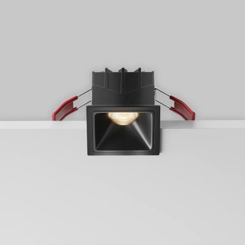 Светильник точечный LED Alfa LED DL043-01-10W3K-SQ-B-1 Maytoni чёрный на 1 лампу, основание чёрное в стиле современный хай-тек квадратный фото 9
