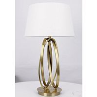 Настольная лампа Bardolino OML-83704-01 Omnilux белая 1 лампа, основание матовое золото металл в стиле классический 