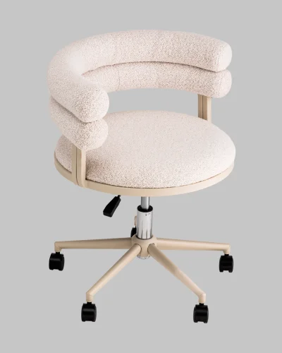 Стул офисный Ponty, светло-серый, серые ножки УТ000040476 Stool Group, серый/букле, ножки/пластик/бежевый, размеры - 670*750***700*610 фото 7