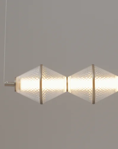 Светильник подвесной LED Senta V11367-PL Moderli прозрачный на 1 лампу, основание хром в стиле современный линейный фото 3