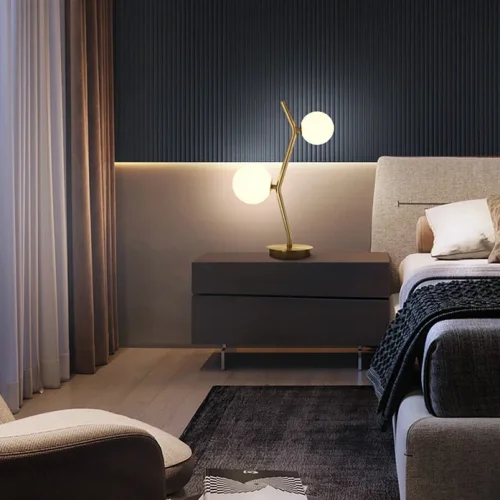 Настольная лампа MATHIA TAB 212693-23 ImperiumLoft белая на 2 лампы, основание латунь металл в стиле современный фото 9 Настольная лампа MATHIA TAB 212693-23 ImperiumLoft белая на 2 лампы, основание латунь металл в стиле современный фото 9