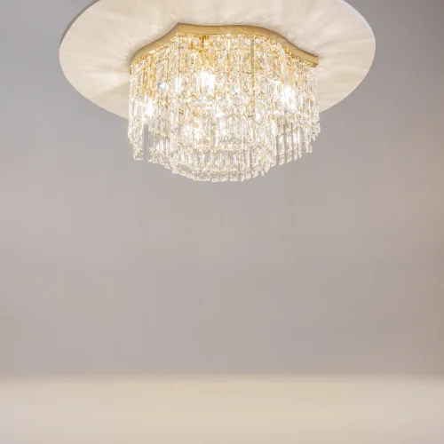 Люстра потолочная Dune DIA005CL-06G Maytoni прозрачная на 6 ламп, основание золотое в стиле современный фото 5