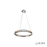 Светильник подвесной LED с пультом Crystal 16364/600 CR iLedex хром 1 лампа, основание хром в стиле хай-тек модерн кольца с пультом